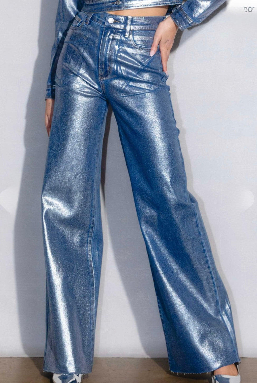 Shinny silver jean