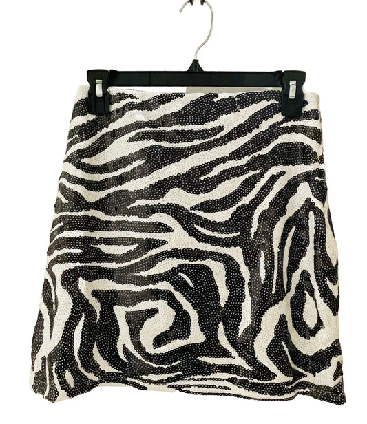 Zebra sequin skirt