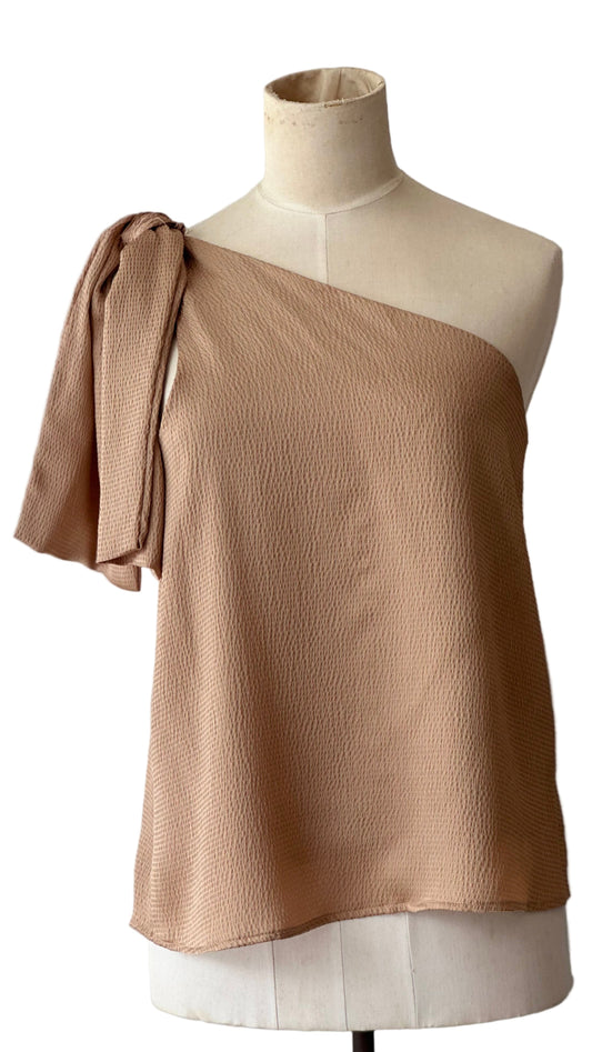 One shoulder bow top