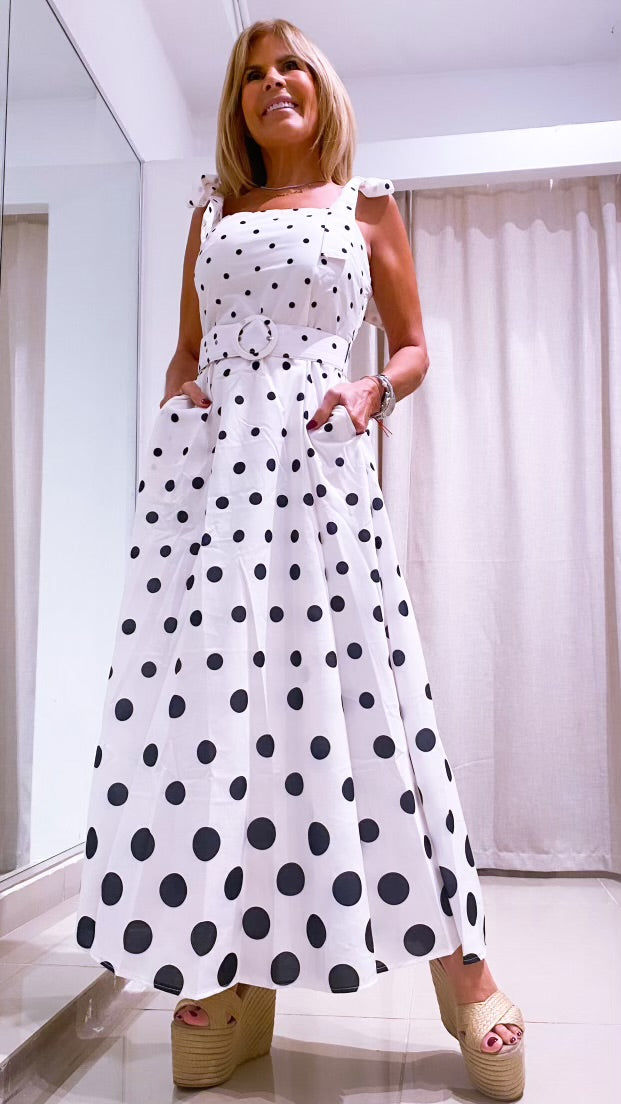 Polka maxi dress