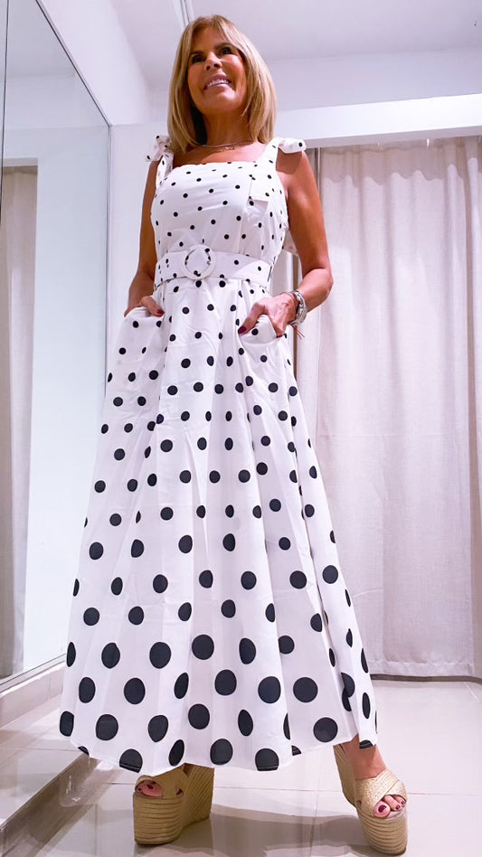 Polka maxi dress