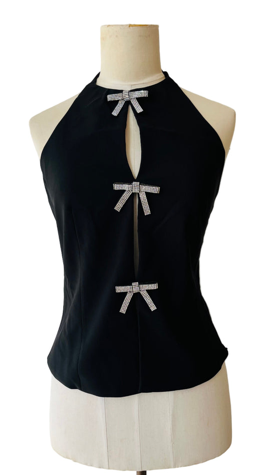 Glitter bow top