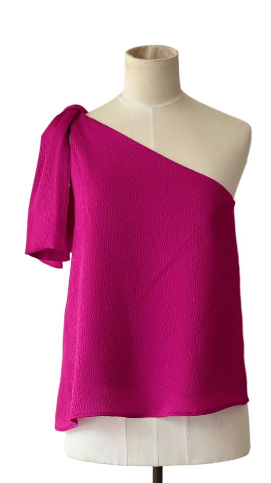 One shoulder bow top